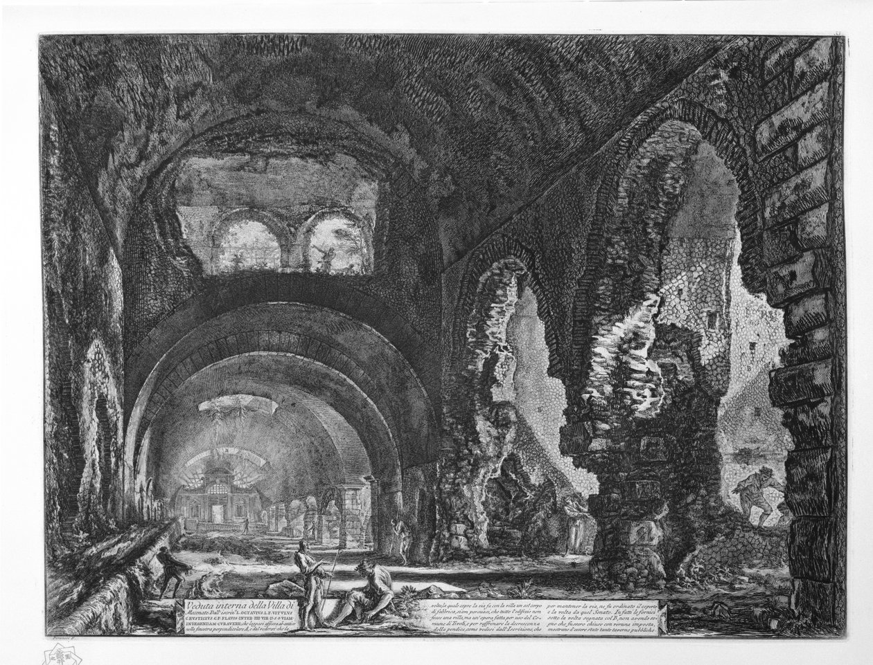 Vista interna da Villa de Mecenate de Giovanni Battista Piranesi