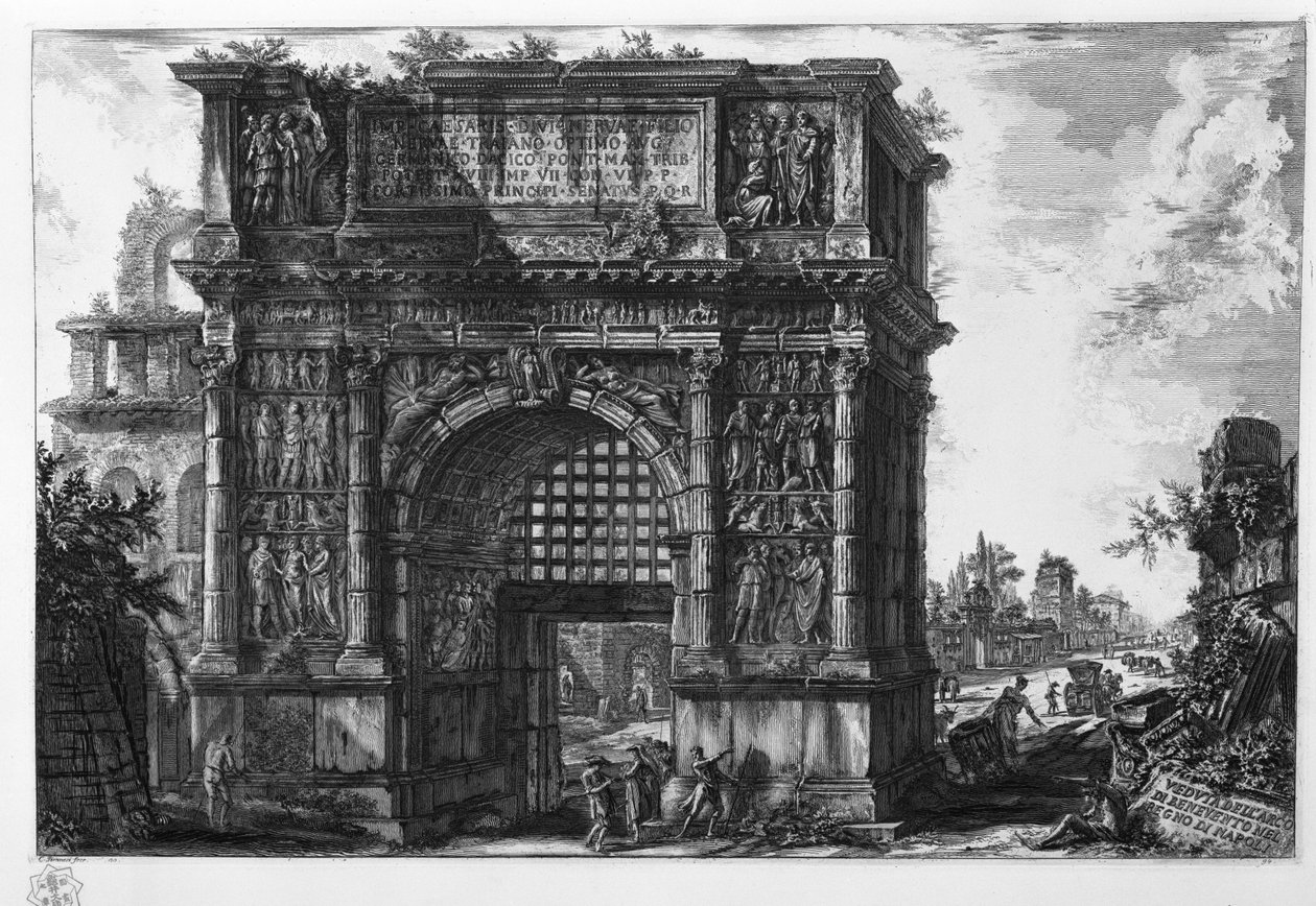 Vedvta do arco de Benevento no Reino de Nápoles de Giovanni Battista Piranesi