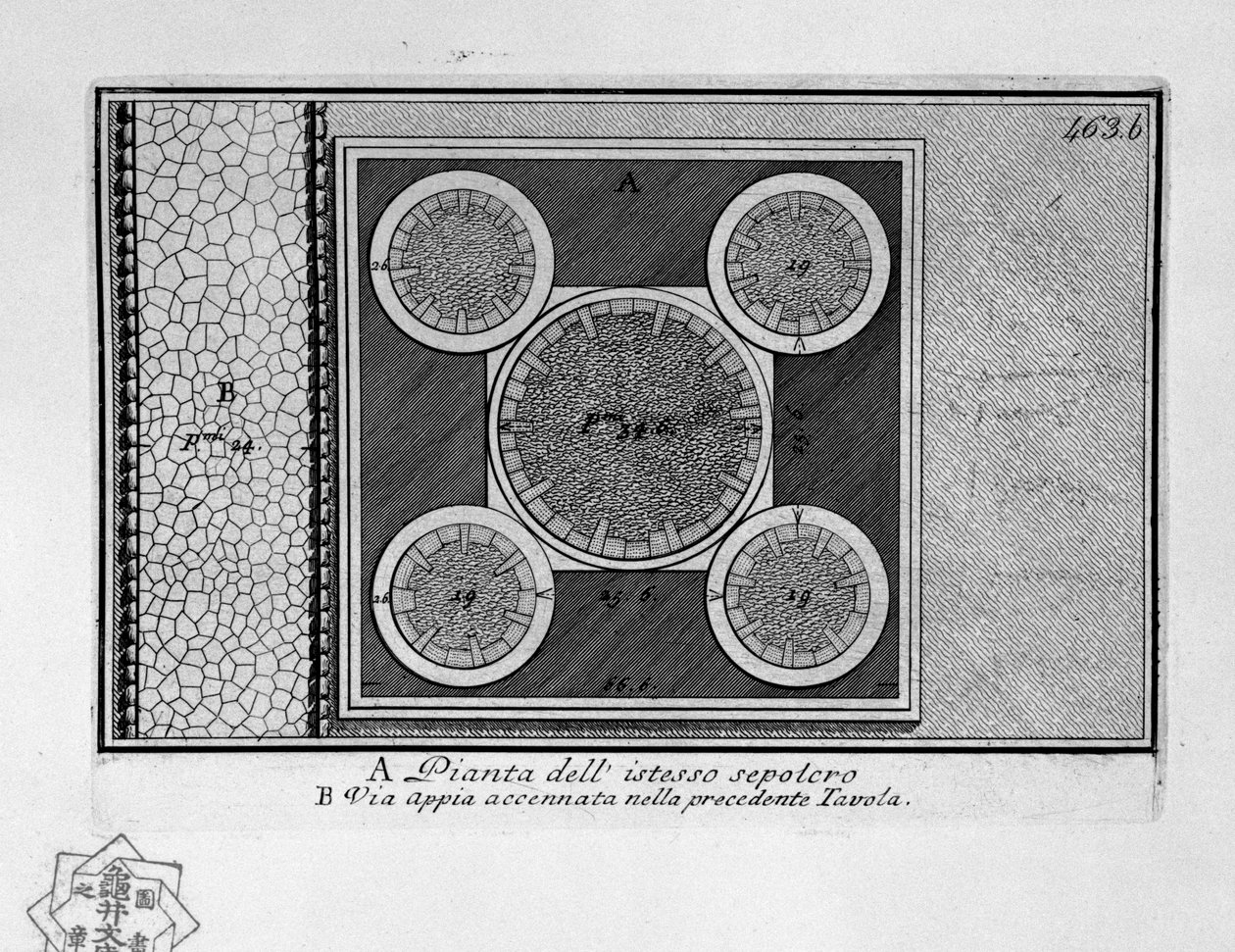 Via Appia, Sepulcro em Albano Laziale de Giovanni Battista Piranesi