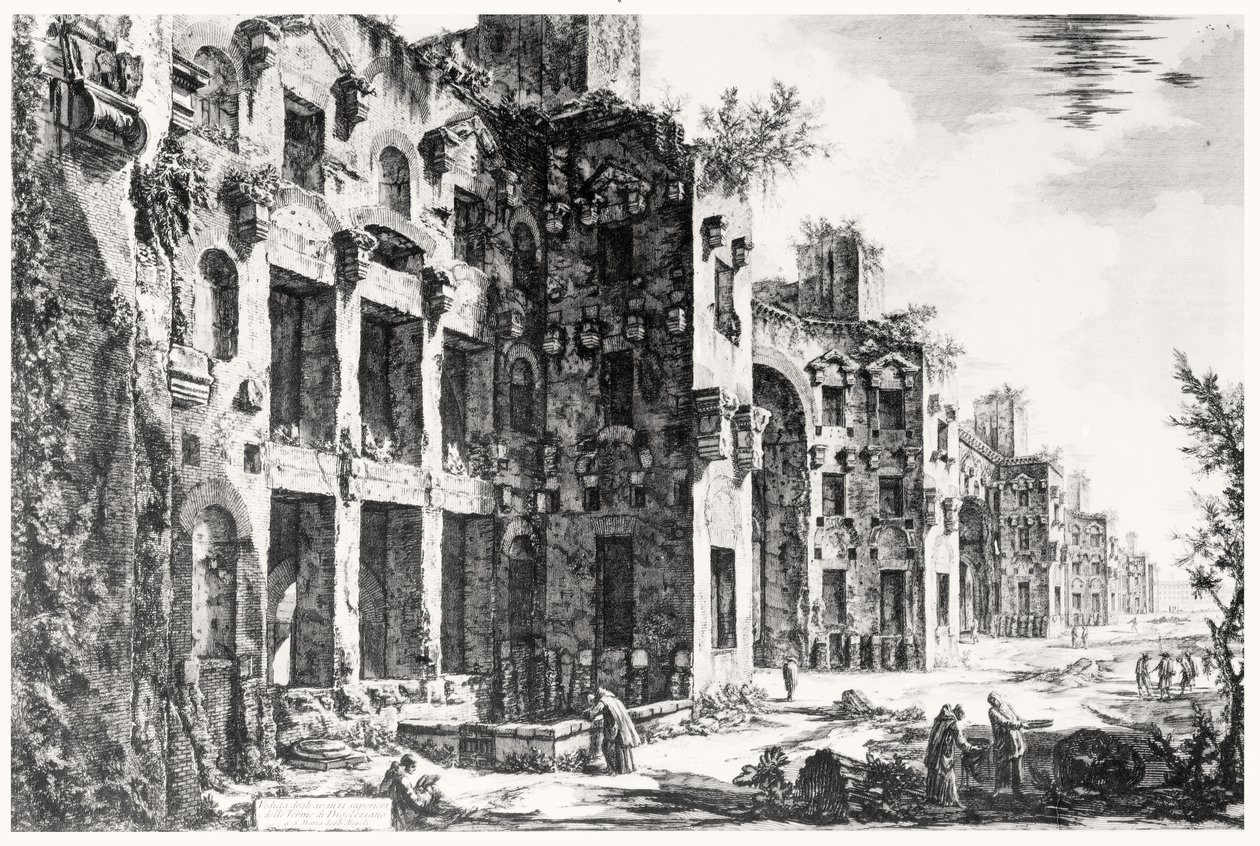Vista do Frigidarium nas Termas de Diocleciano, da série "Vistas de Roma", c.1760 de Giovanni Battista Piranesi