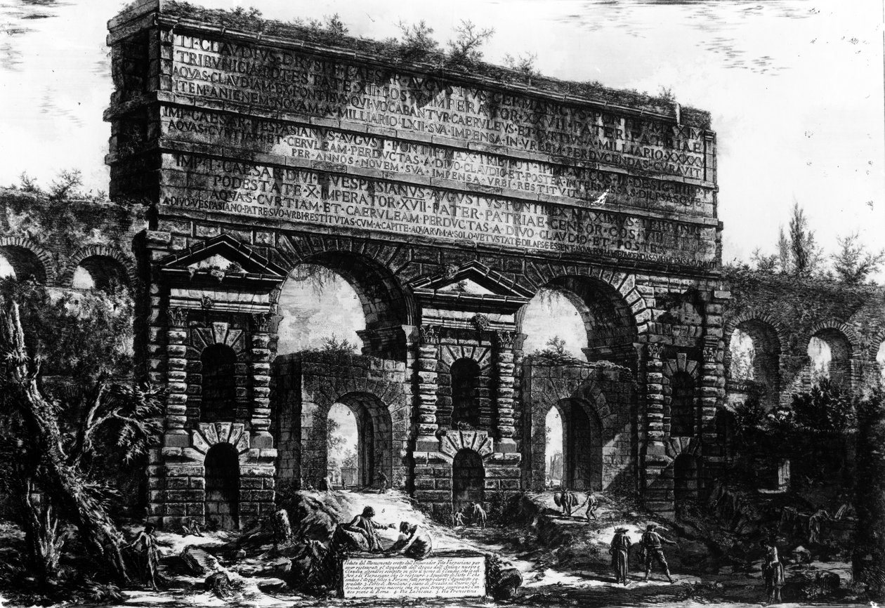 Vista da Porta Maggiore, da série "Views of Rome", c.1760 de Giovanni Battista Piranesi