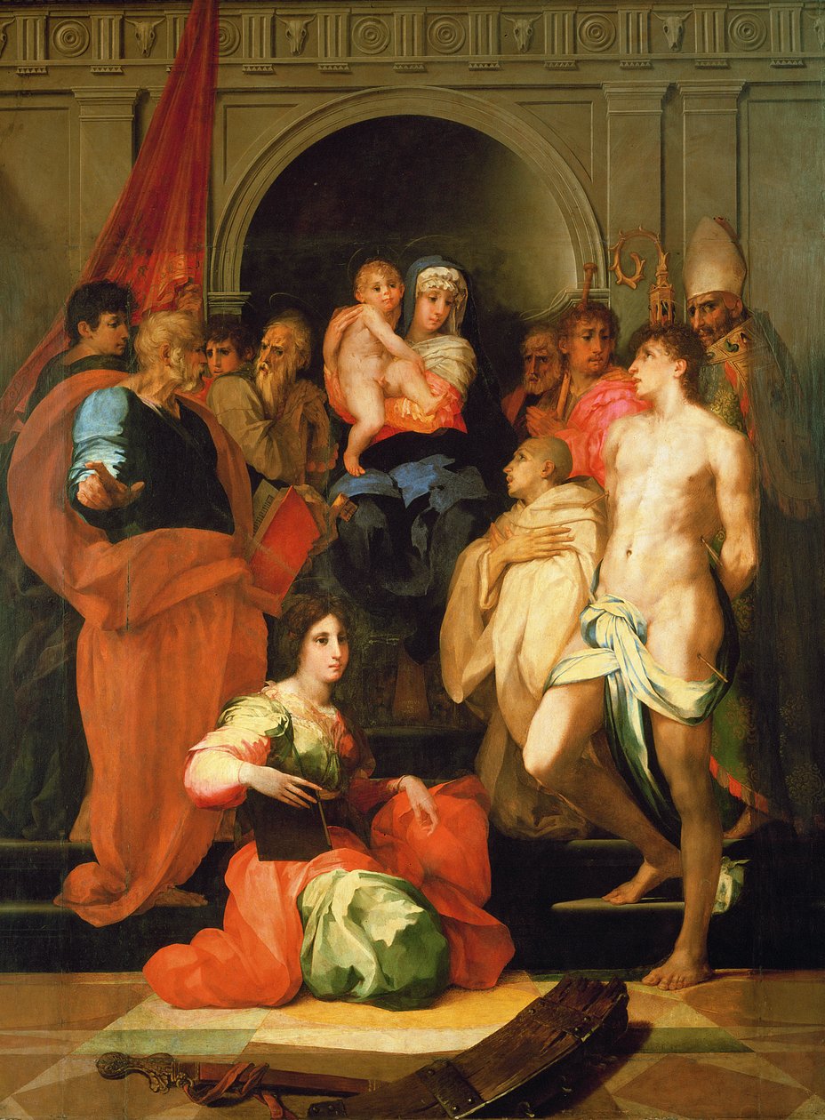 Madonna entronizada com dez santos de Giovanni Battista Rosso Fiorentino