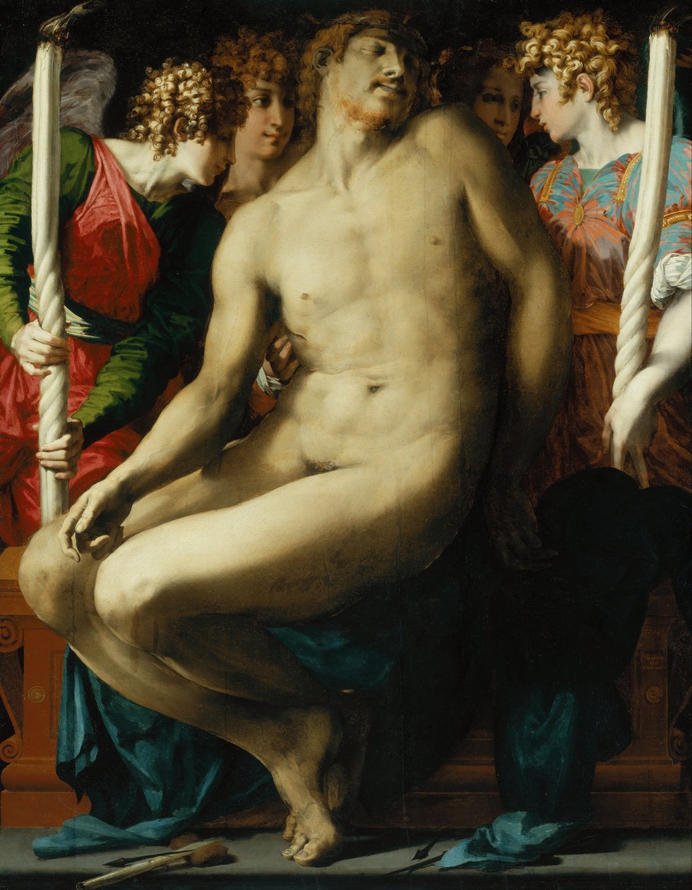 O Cristo Morto Com Anjos de Giovanni Battista Rosso Fiorentino