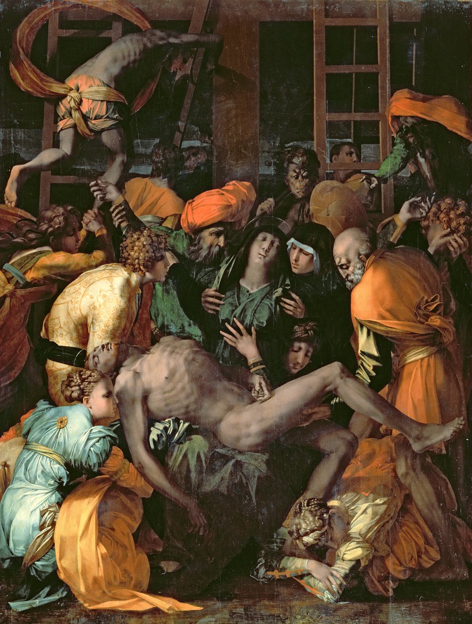 A deposição da cruz, 1529 de Giovanni Battista Rosso Fiorentino