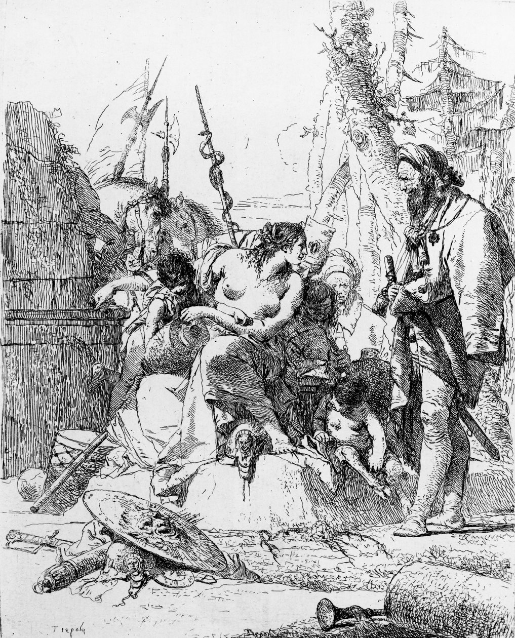 Um capricho da série "Scherzi de Fantasia", 1745 de Giovanni Battista Tiepolo