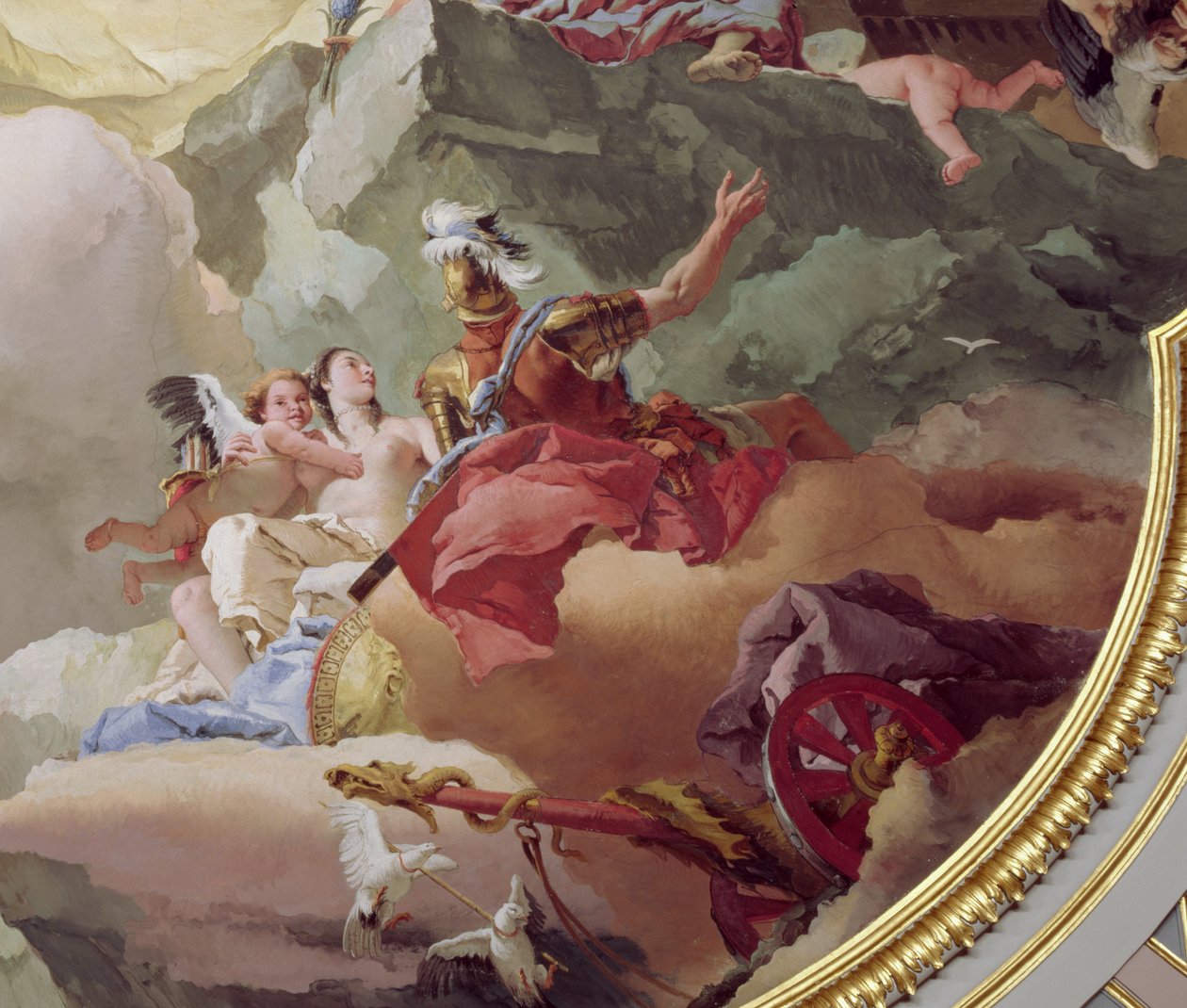 Apoteose da monarquia espanhola afresco detalhe de 170577 de Giovanni Battista Tiepolo