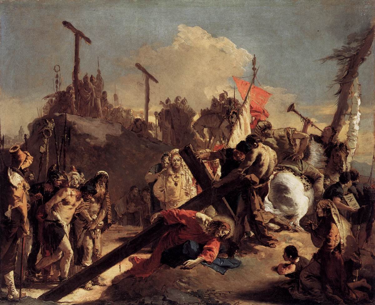 Carregando a cruz de Giovanni Battista Tiepolo