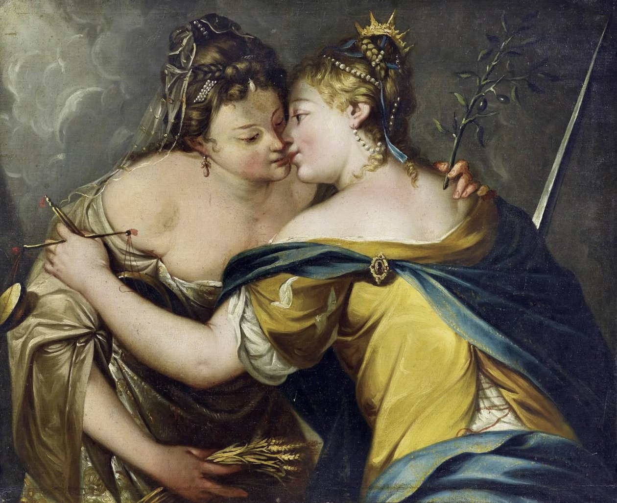 Justiça abraça a paz de Giovanni Battista Tiepolo