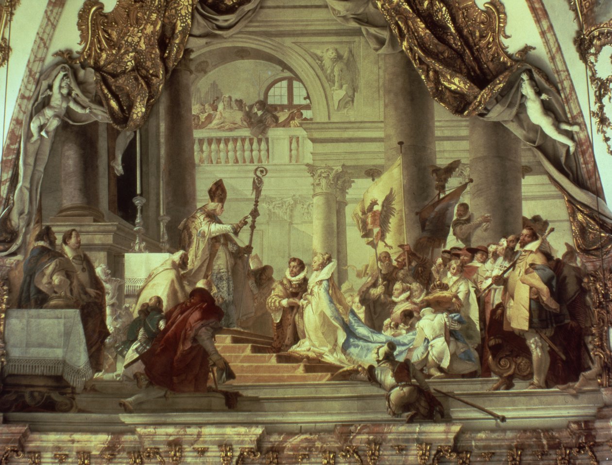 Casamento do Imperador Frederico Barbarossa a Beatriz da Borgonha em 1156, c.1751-52 de Giovanni Battista Tiepolo