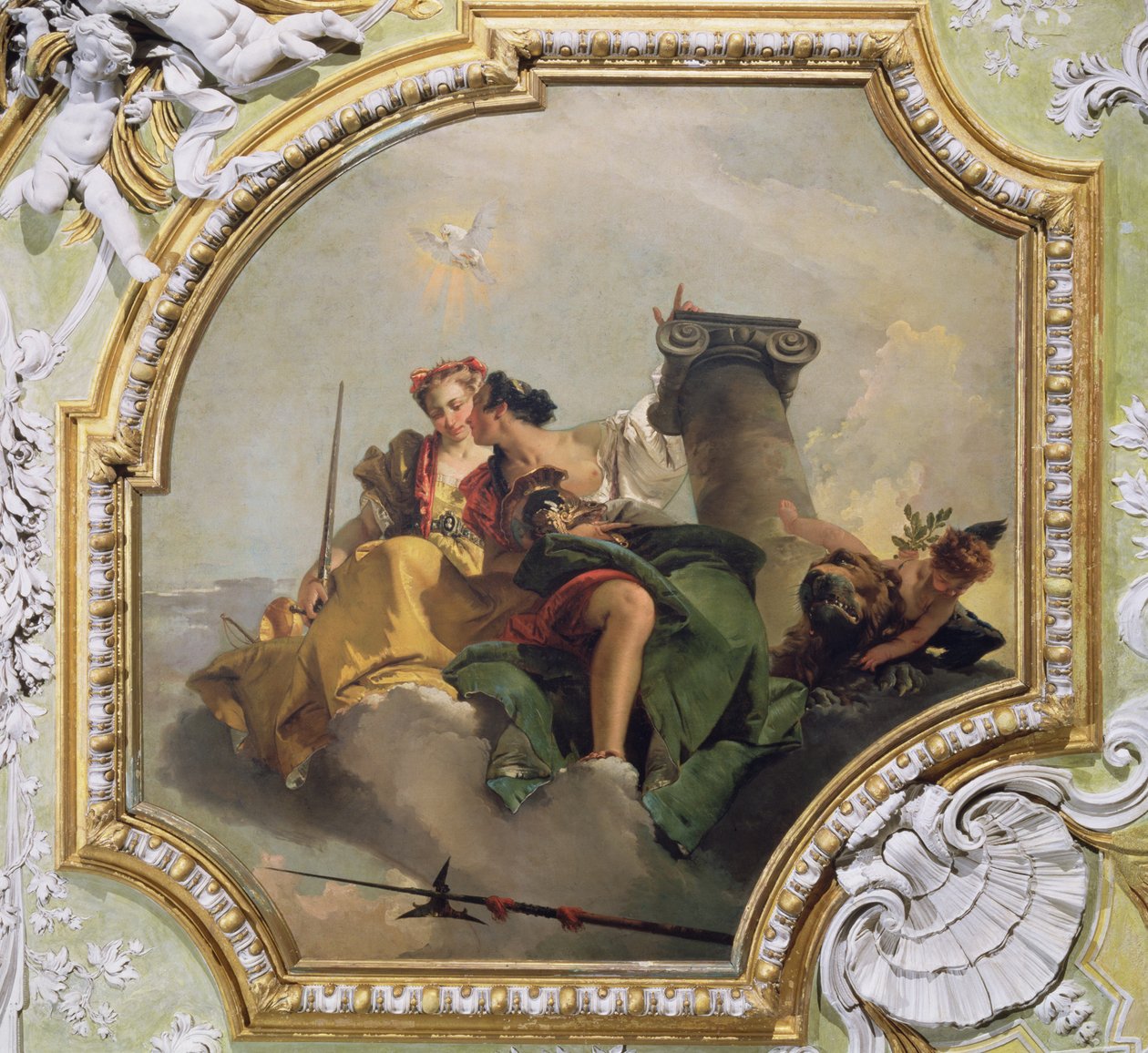 Fortitude e Justiça, da &39;Sala Capitolare&39; (Hall of Surrender) c.1749 de Giovanni Battista Tiepolo