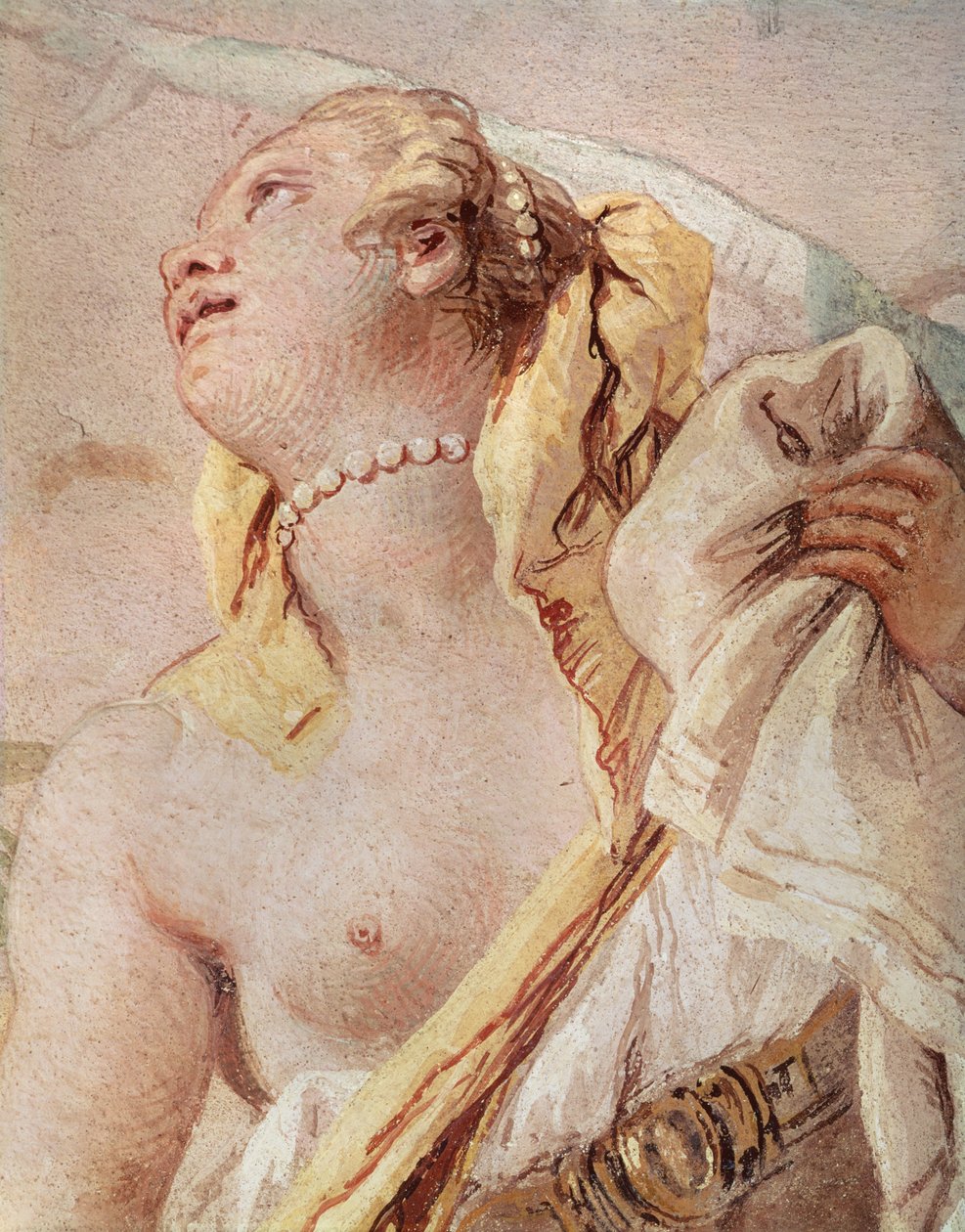 Rinaldo Abandonando Armida, detalhe de Armida, de &39;Gerusalemme Liberata&39; de Torquato Tasso (1544-95), 1757 de Giovanni Battista Tiepolo