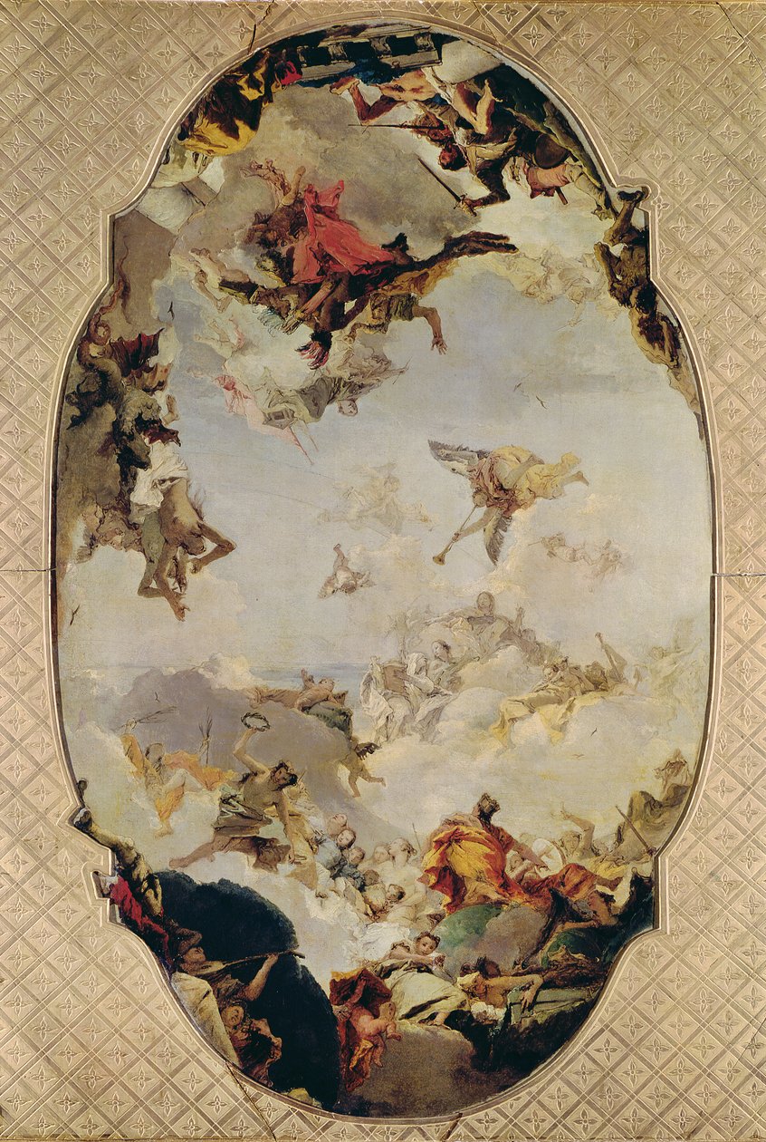 Esboço para a apoteose da família Pisani, 1760 (ver também 145074) de Giovanni Battista Tiepolo