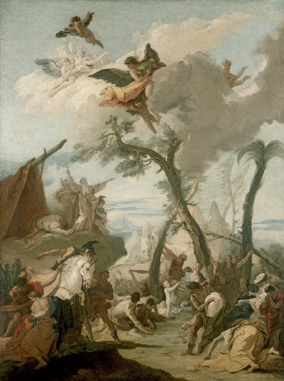 O Encontro do Maná, século XVIII de Giovanni Battista Tiepolo
