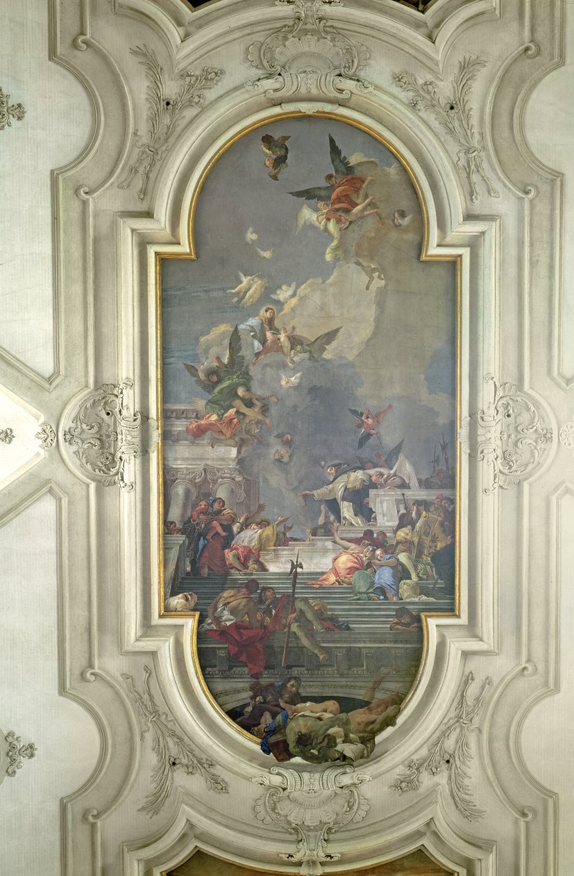 A instituição do rosário por St. Dominic de Giovanni Battista Tiepolo