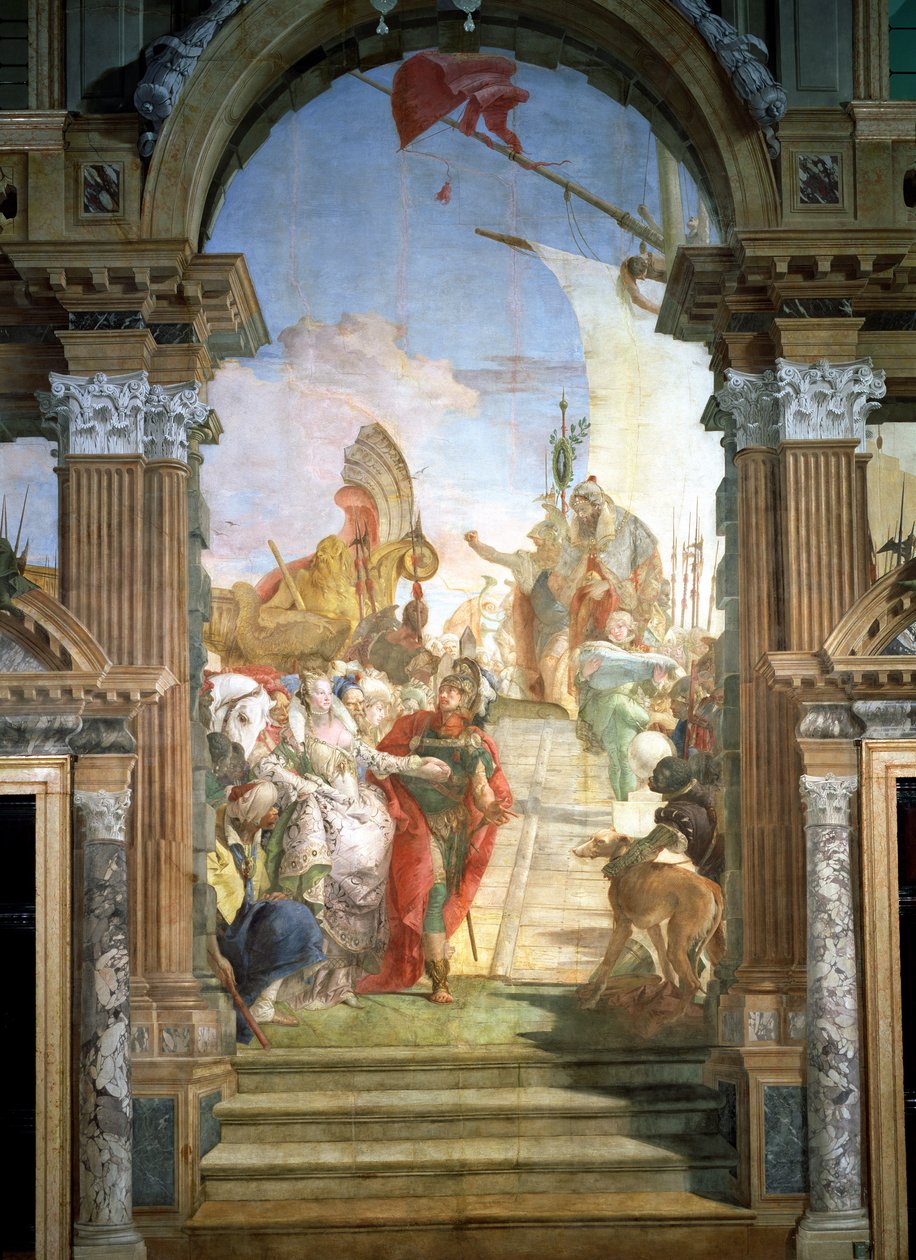 O Encontro de Antônio (c.82-30 aC) e Cleópatra (51-30 aC) 1747-50 de Giovanni Battista Tiepolo