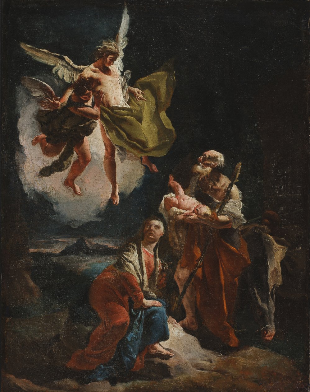 O resto da fuga para o Egito, c.1720 de Giovanni Battista Tiepolo