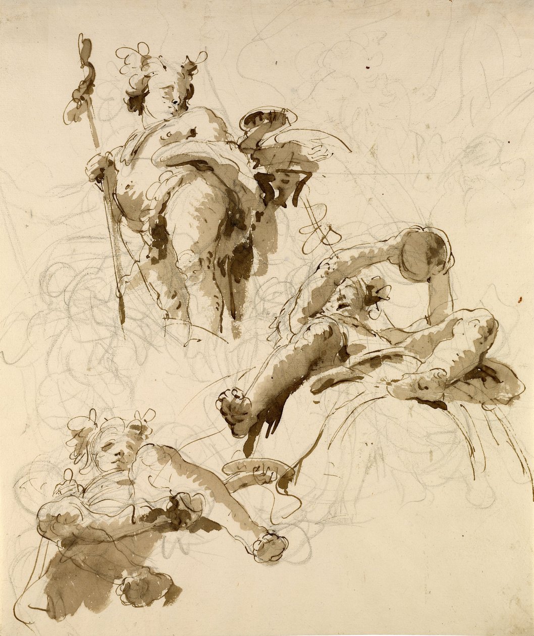 Três Estudos do Deus Baco de Giovanni Battista Tiepolo