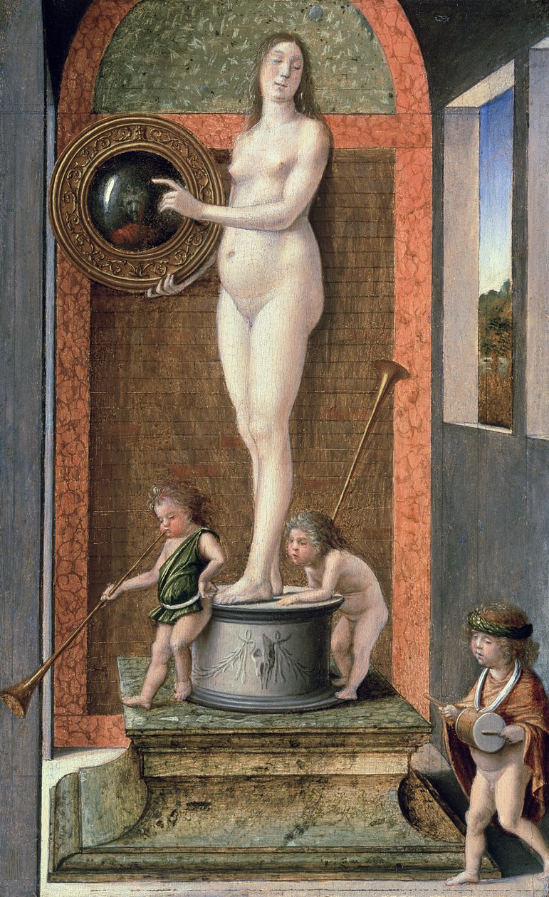 Alegoria da Prudência (ver 13120 para a versão de restauração anterior a 2000) de Giovanni Bellini