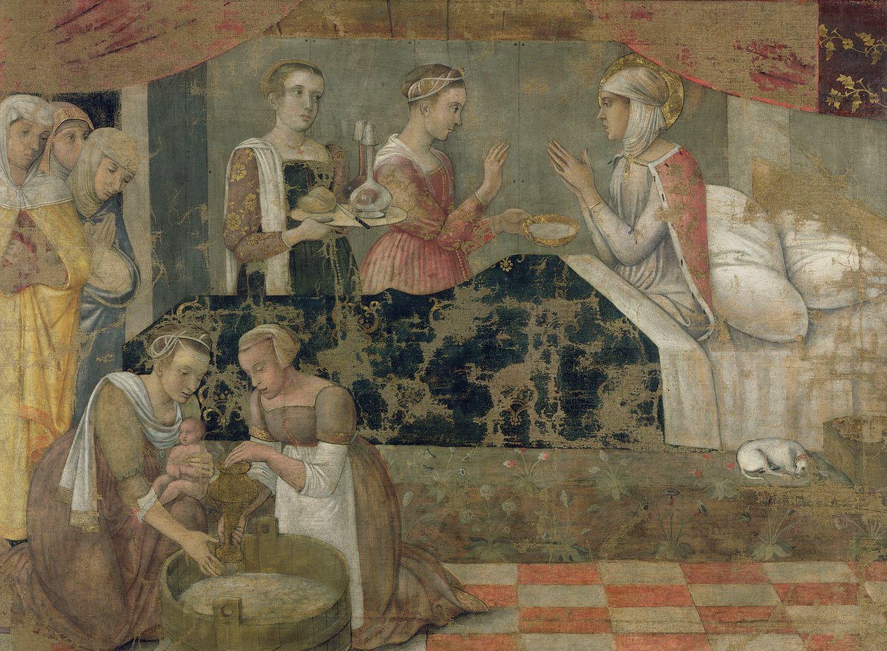 Nascimento da Virgem (tempera no painel) de Giovanni Bellini