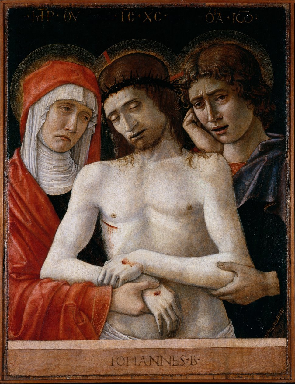 Cristo morto apoiado pela Madonna e St John de Giovanni Bellini