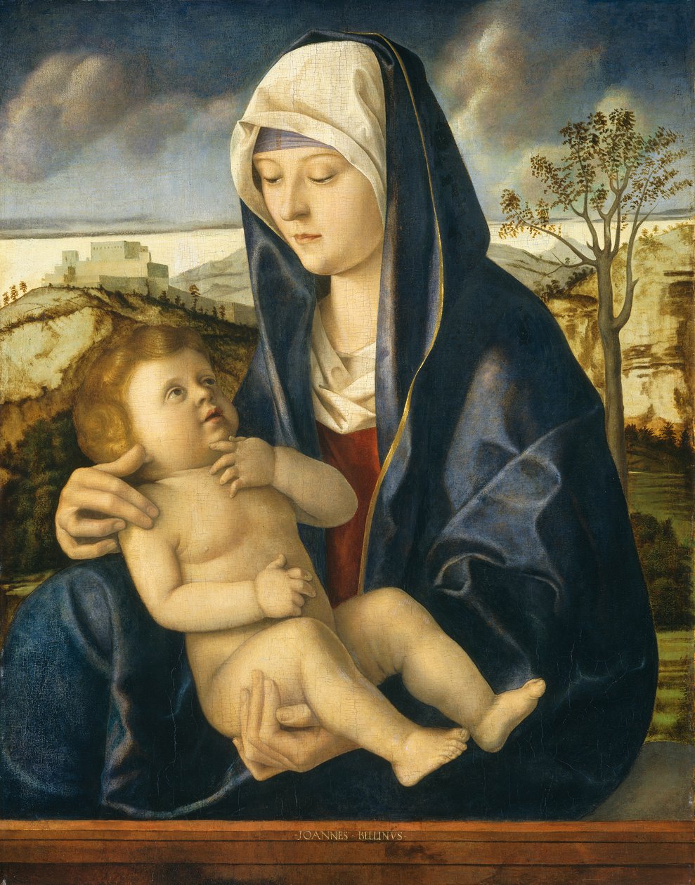 Madonna e criança em uma paisagem, c.1490-1500 de Giovanni Bellini