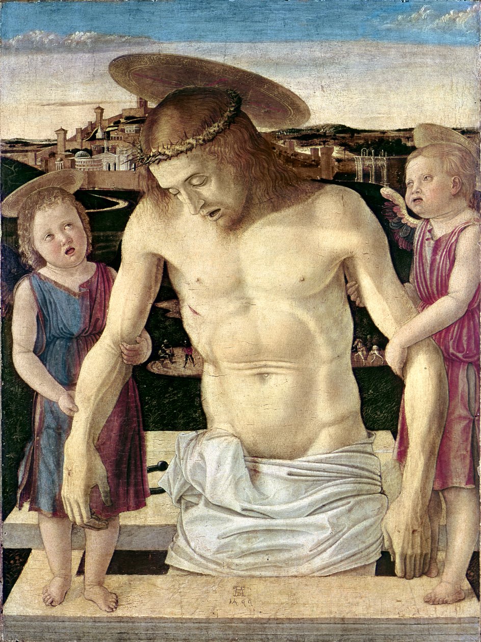 Pieta, c.1499 (tempera no painel) de Giovanni Bellini