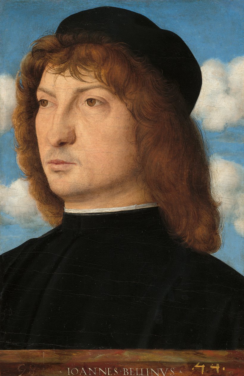 Retrato de um cavalheiro veneziano, c.1500 (óleo no painel transferido para o painel) de Giovanni Bellini