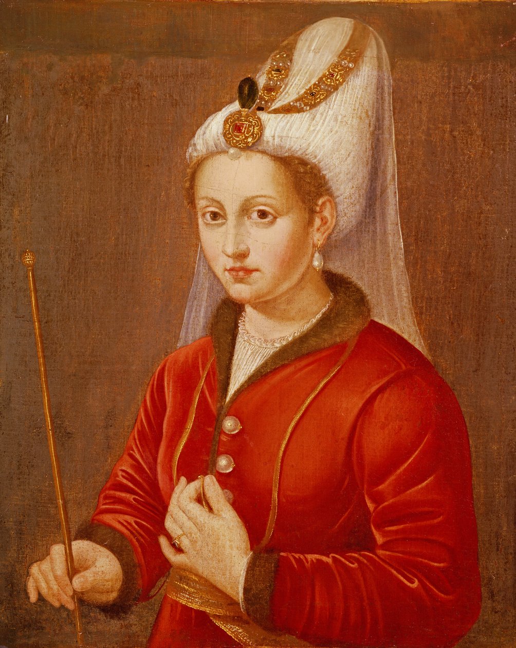 Presume-se que Catherine Cornaro, rainha do Chipre, c.1470 de Giovanni Bellini