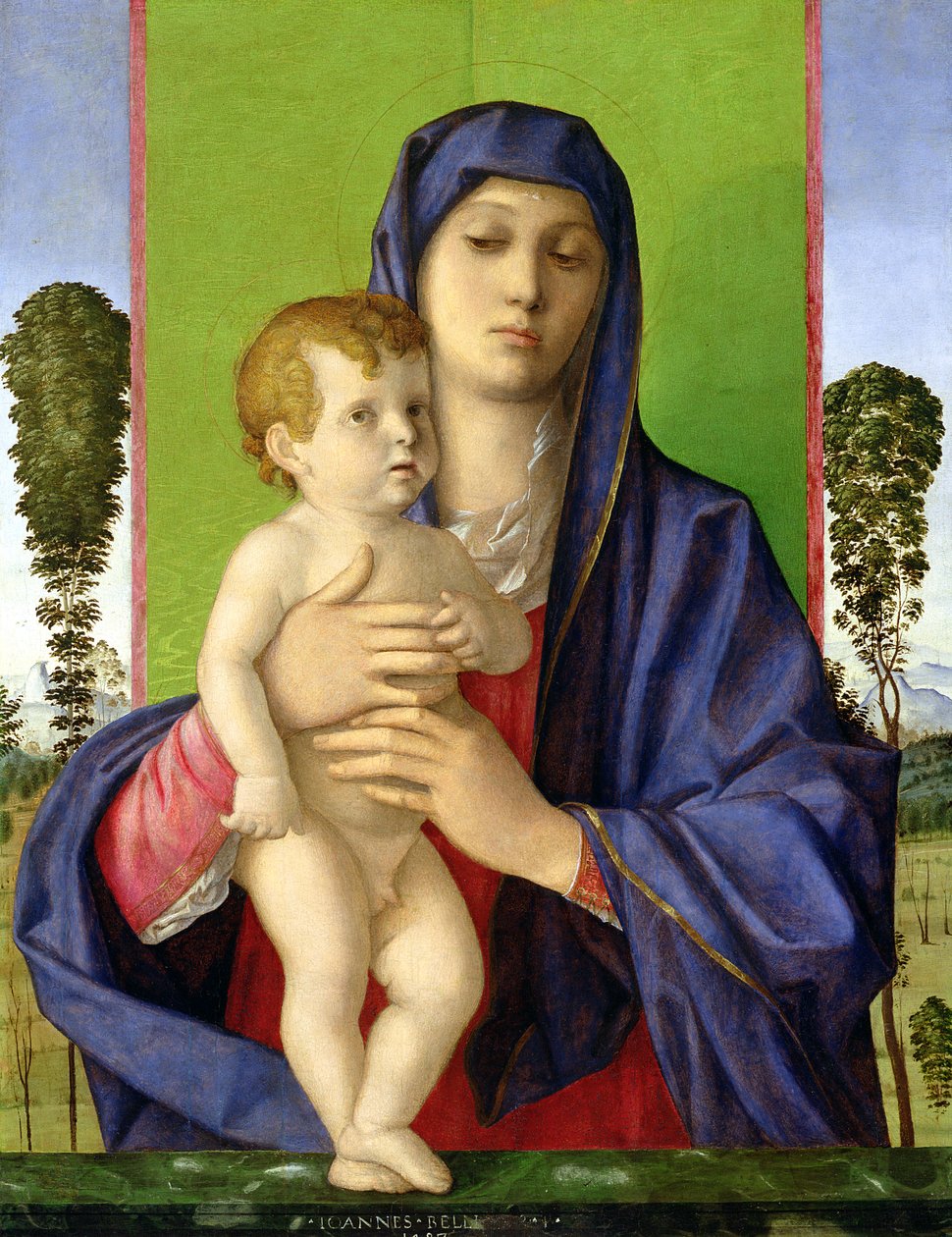 A Madonna das Árvores (Madonna degli Alberetti), 1487 (restauração pós-1997) de Giovanni Bellini