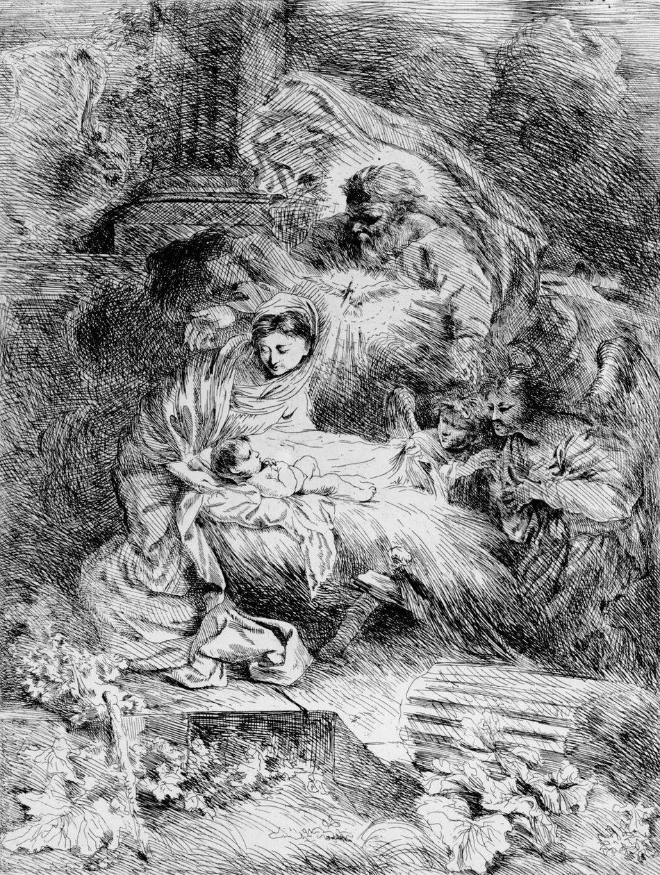 A Natividade, c.1645 (gravura) de Giovanni Benedetto Castiglione