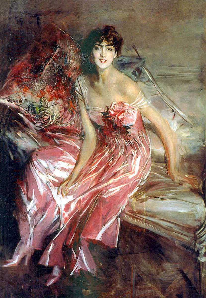 Lady in RosenDeutsch: Mulher em RosanPolski: Mulher em rozun de Giovanni Boldini