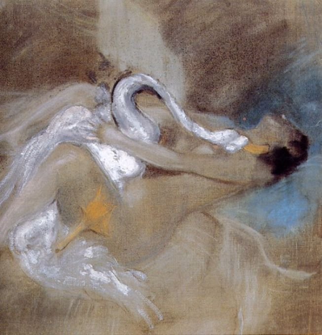 Leda com SwannGerman: Leda com SchwannPolski: Leda z abedziemn de Giovanni Boldini