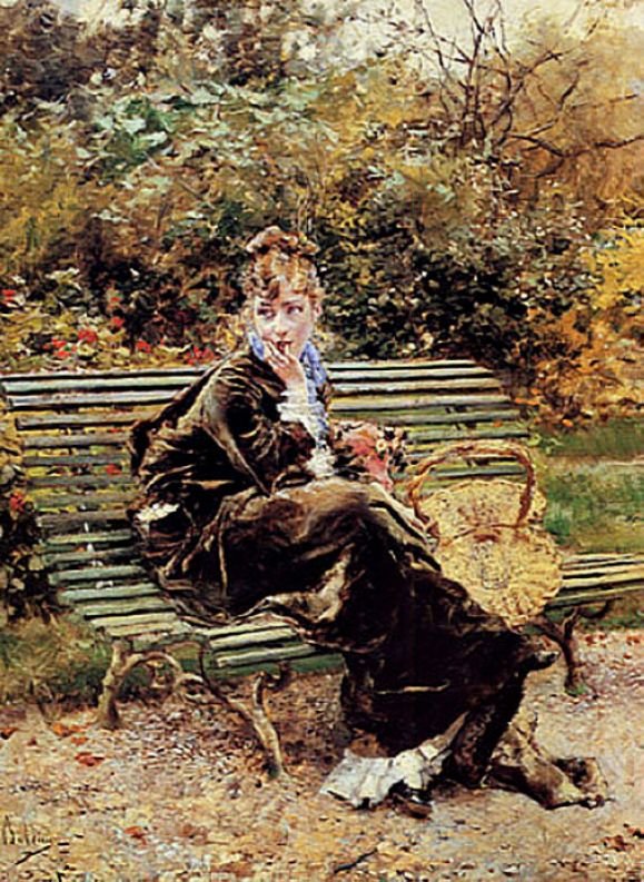 Sentado no GardennGerman: Sentado no jardimPolski: Siedzaca w ogrodzien de Giovanni Boldini