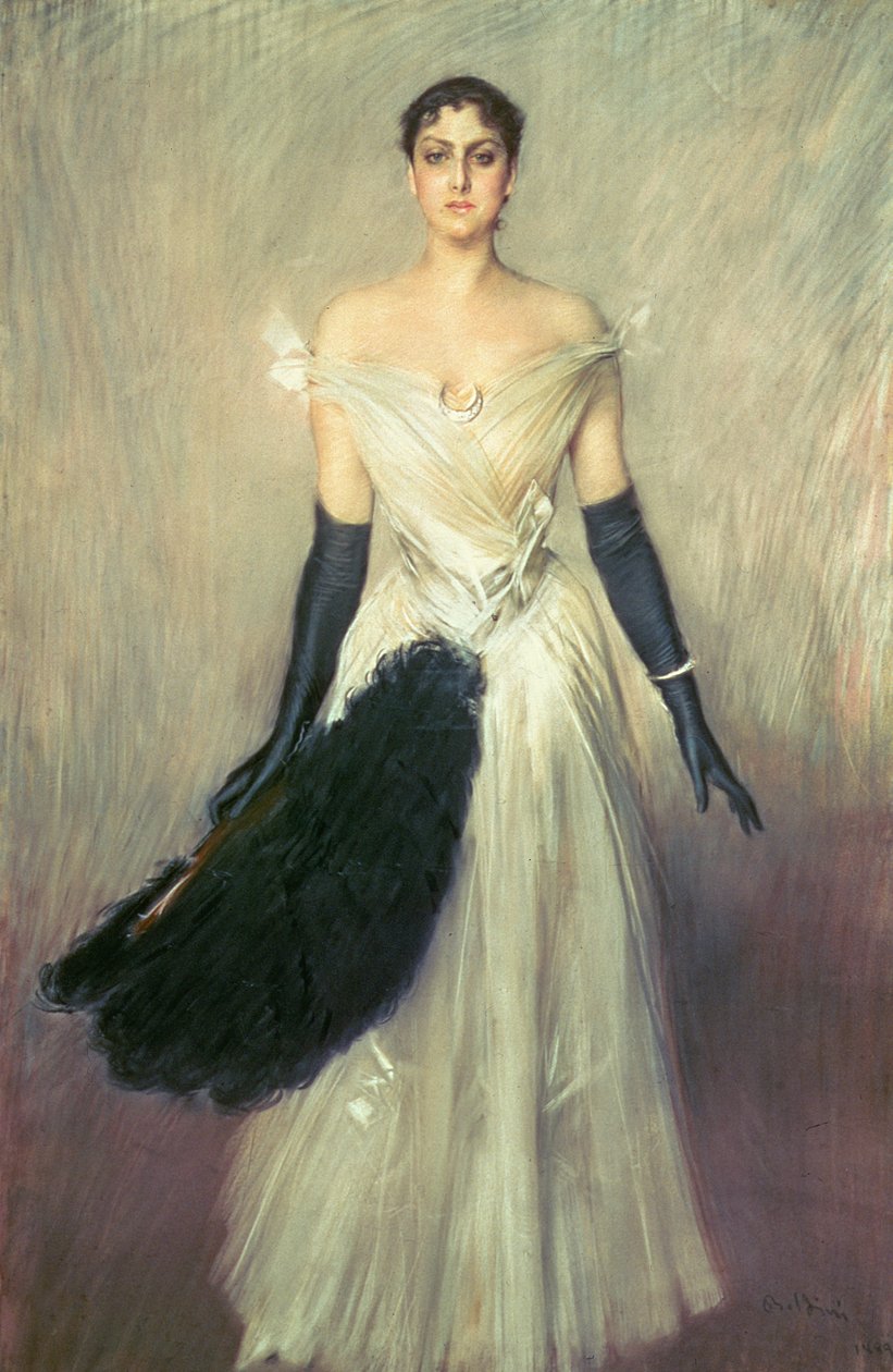 Retrato de uma senhora, 1889 (pastel) de Giovanni Boldini