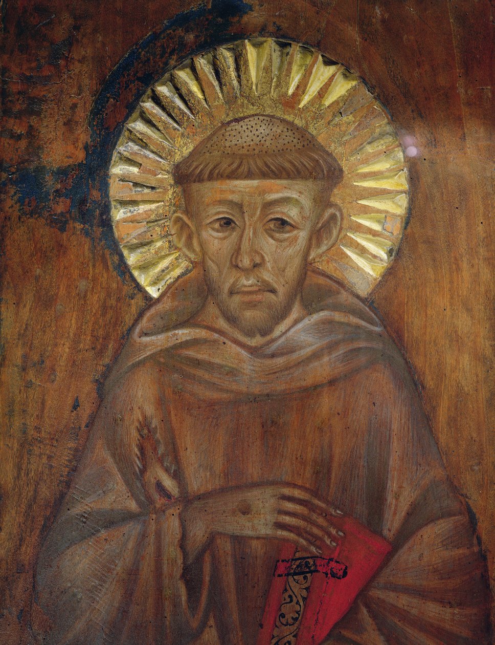 Retrato de São Francisco, c.1285 óleo no detalhe do painel de 696577 de Giovanni Cimabue