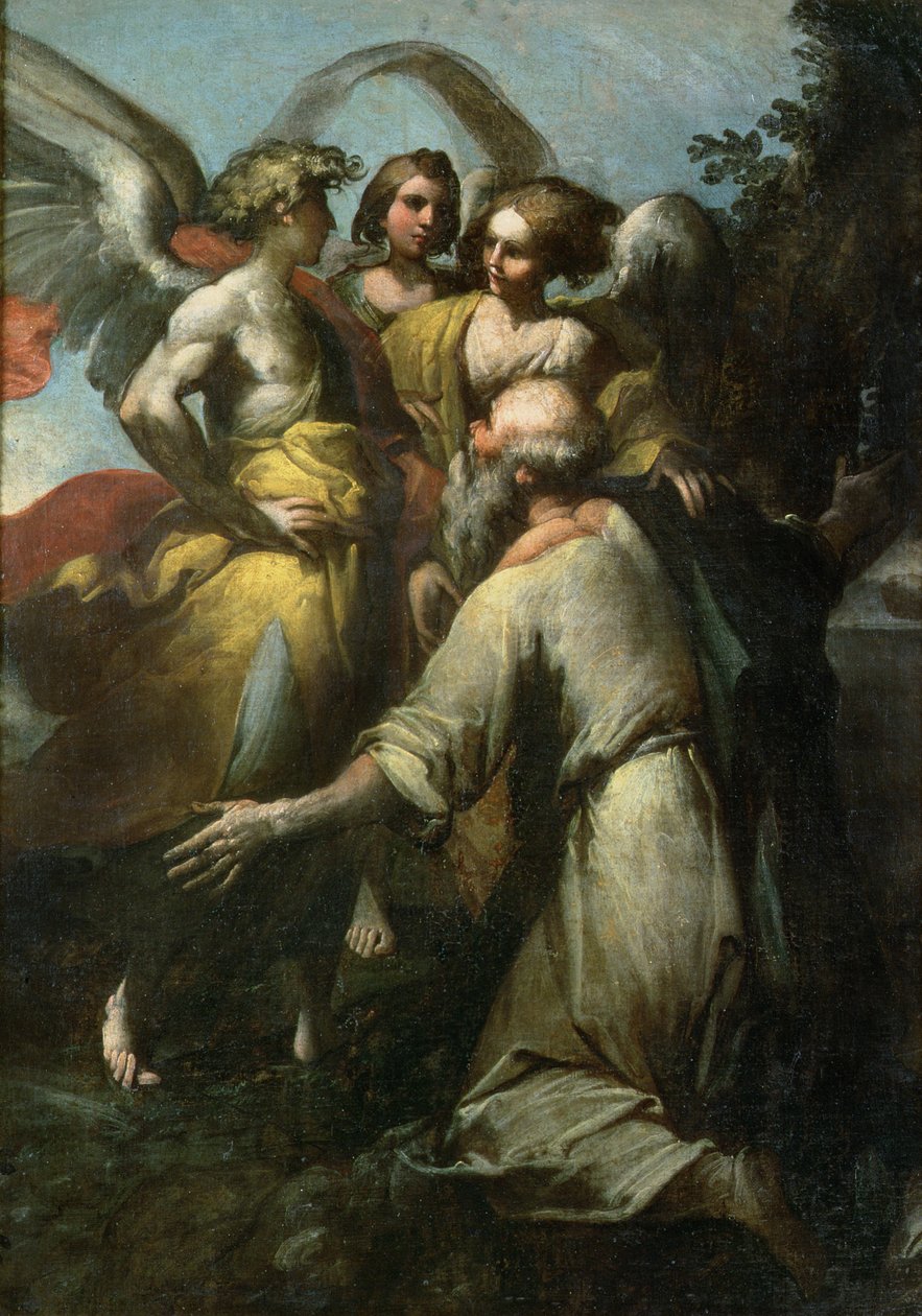 Abraão e os três anjos de Giovanni Donducci