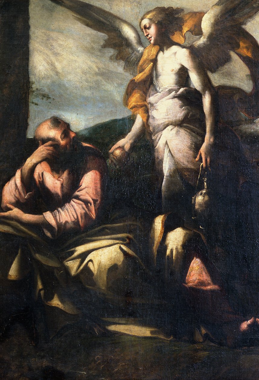 Elias visitado por um anjo de Giovanni Donducci