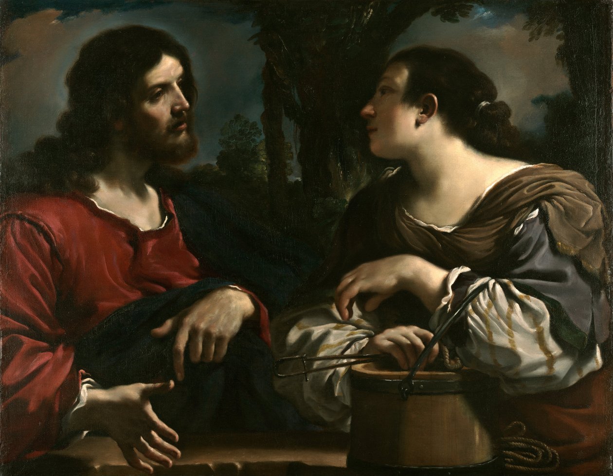 Cristo e a mulher de Samaria de Giovanni Francesco Barbieri