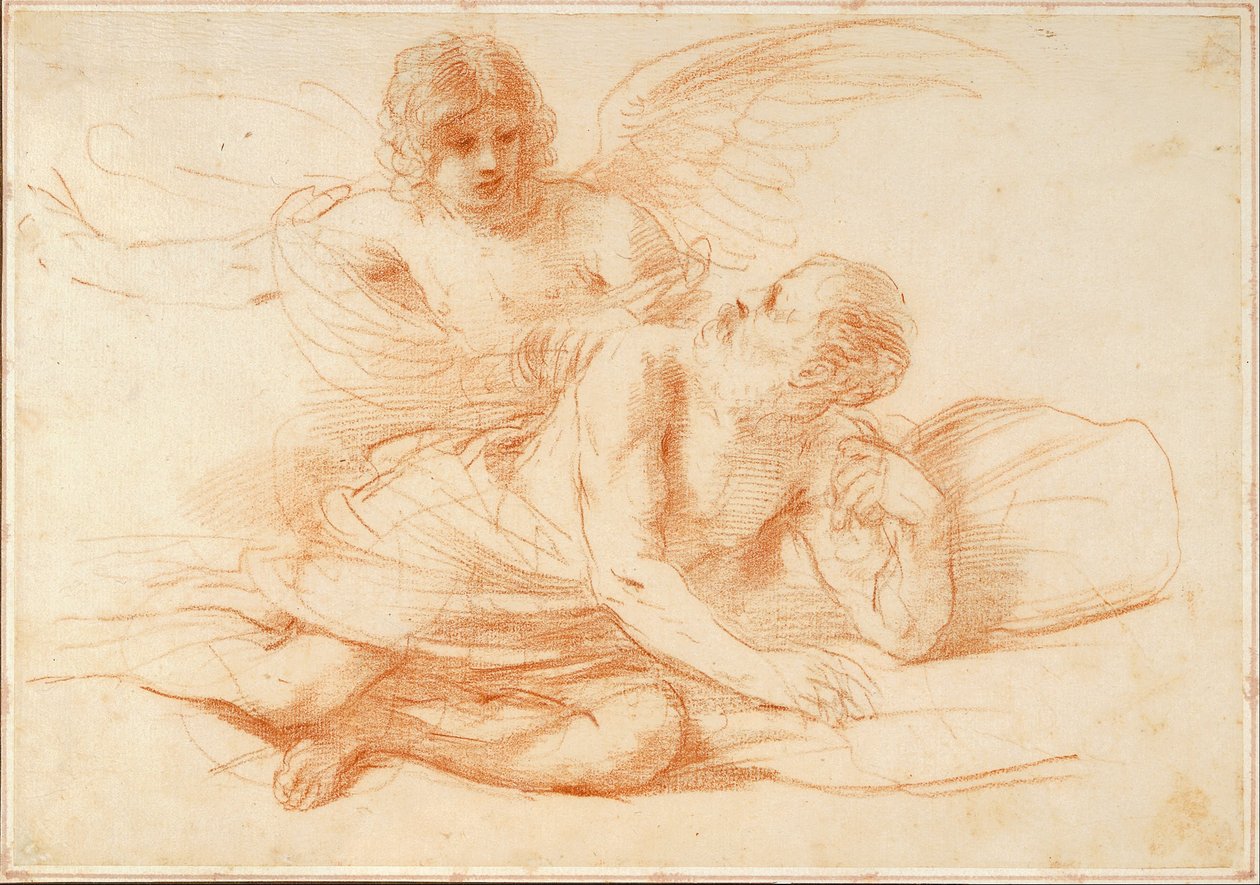 São Pedro e o anjo de Giovanni Francesco Barbieri