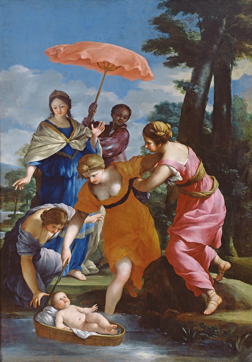 Moisés resgatado da água, c.1655-57 de Giovanni Francesco Romanelli