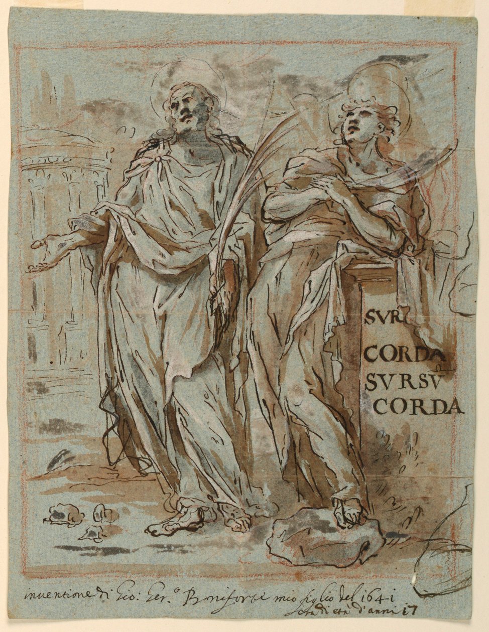 Desenho, dois mártires, 1641 de Giovanni Gerolama Boniforte
