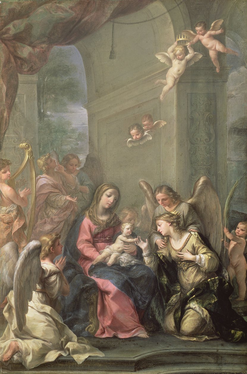 Casamento Místico de Santa Catarina, 1716 de Giovanni Gioseffo da Sole