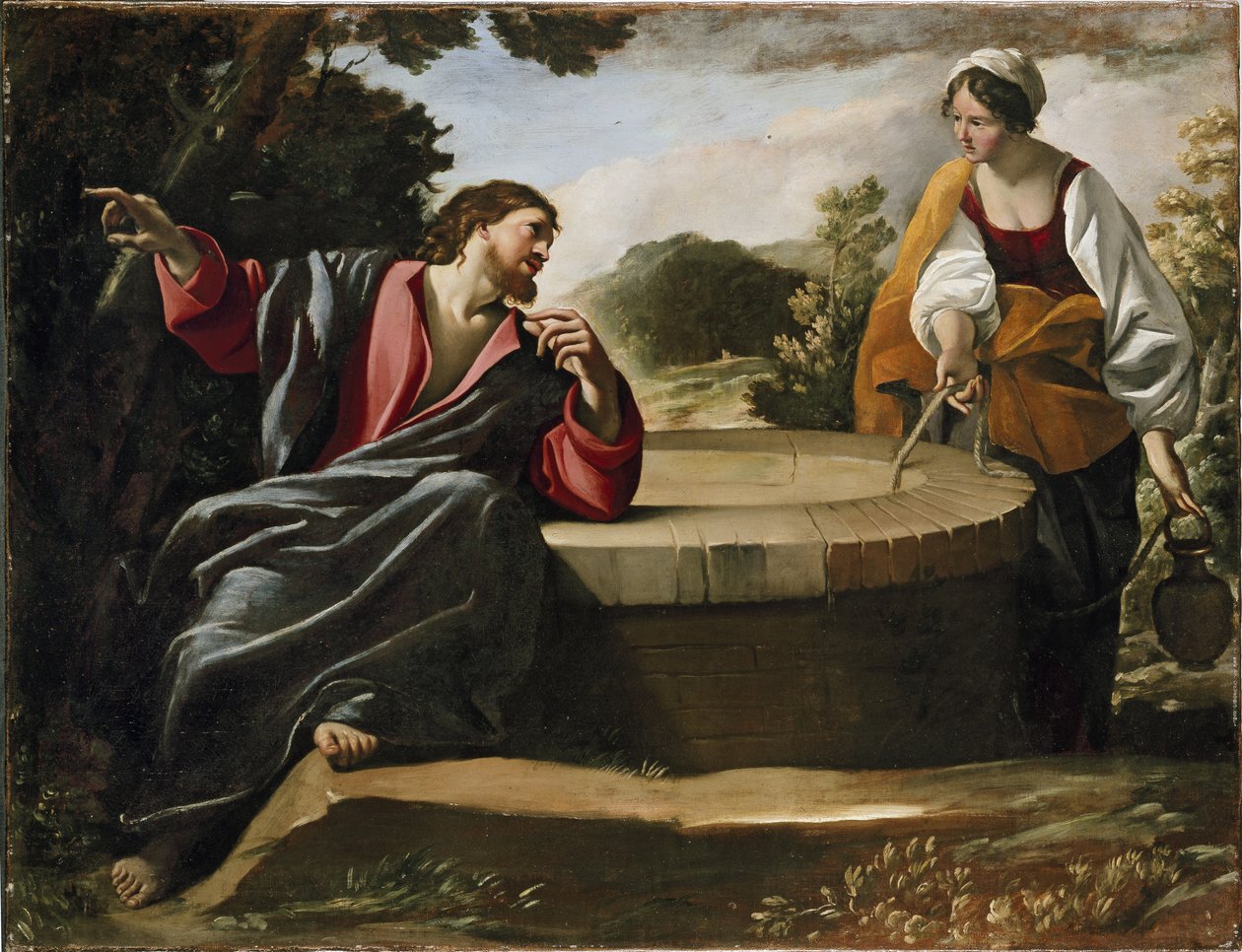 Cristo e a mulher de Sarnaca, século XVII de Giovanni Lanfranco