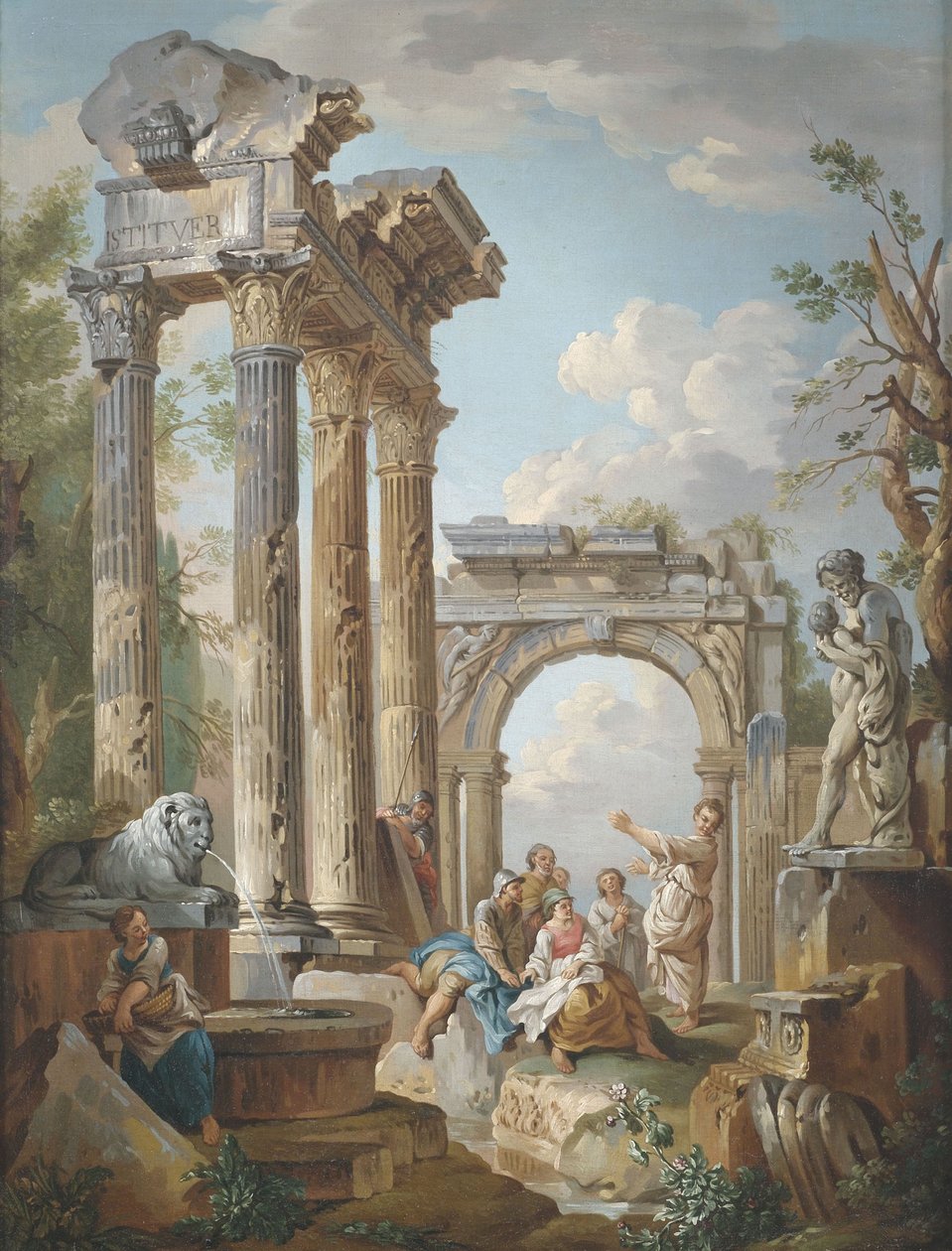 Homilia de um apóstolo em ruínas romanas de Giovanni Paolo Pannini