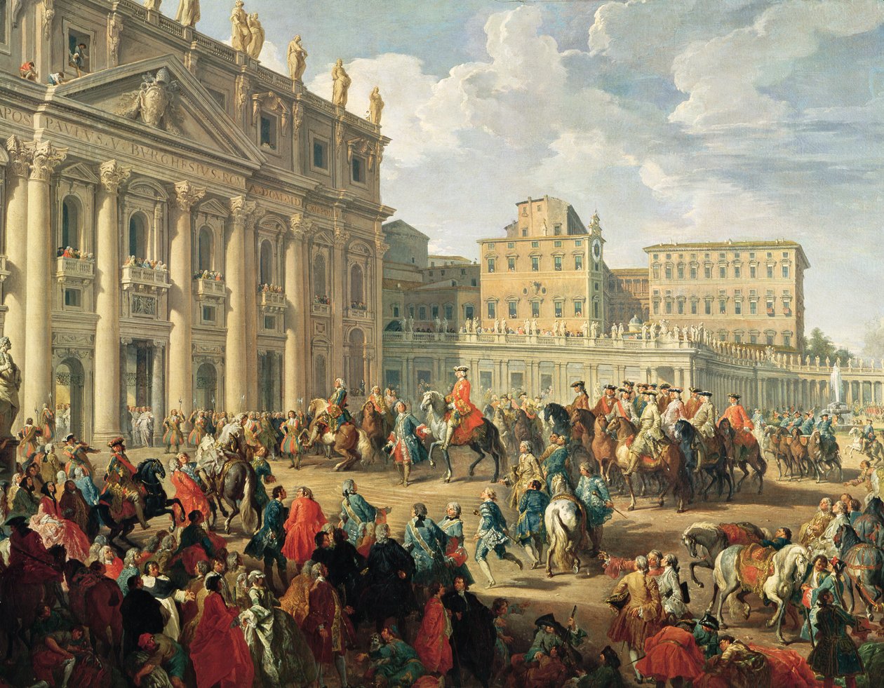 Charles de Bourbon visitando o Papa Bento XIV em São Pedro, Roma, 1745 de Giovanni Paolo Pannini