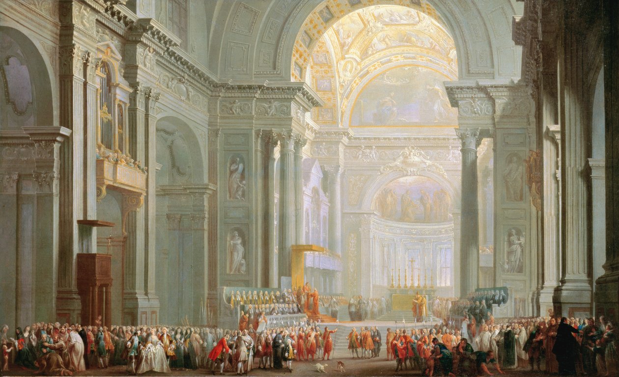 Interior, de, um, st. Peter, roma de Giovanni Paolo Pannini