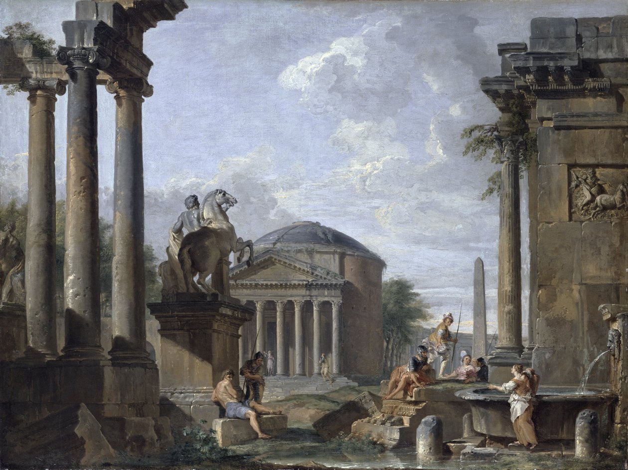 Paisagem com ruínas romanas de Giovanni Paolo Pannini