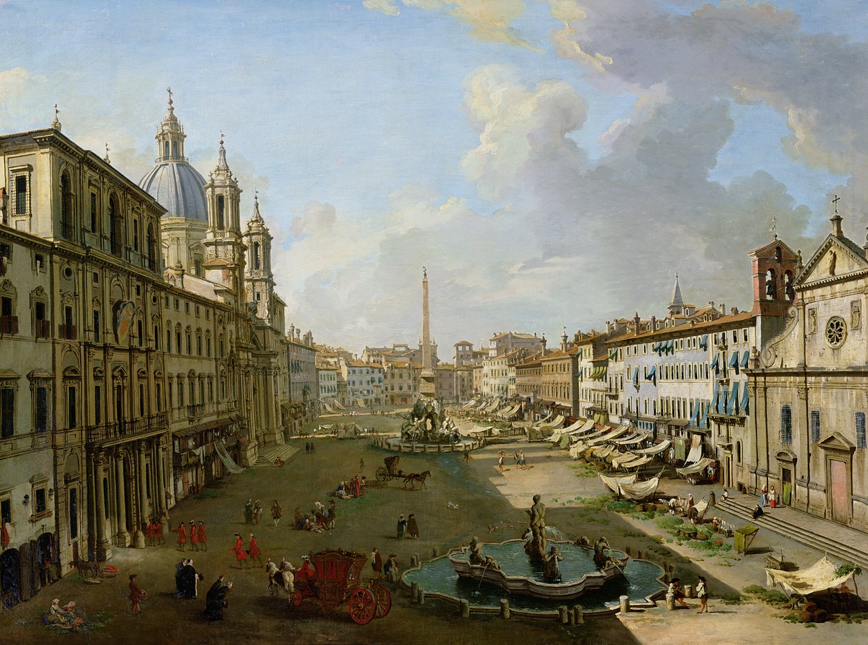 A Piazza Navona, em Roma de Giovanni Paolo Pannini