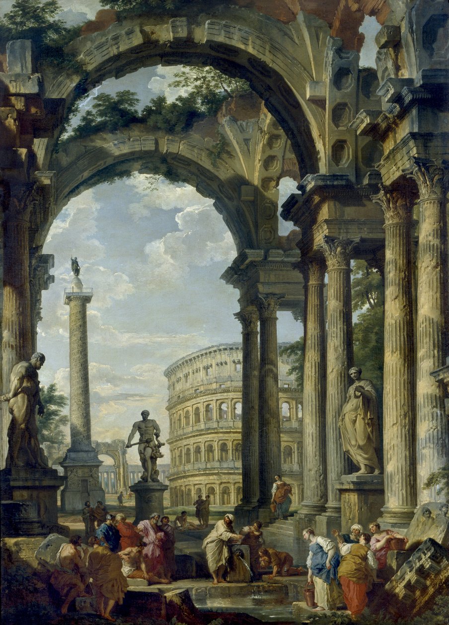 Capriccio romano, século XVIII de Giovanni Paolo Pannini