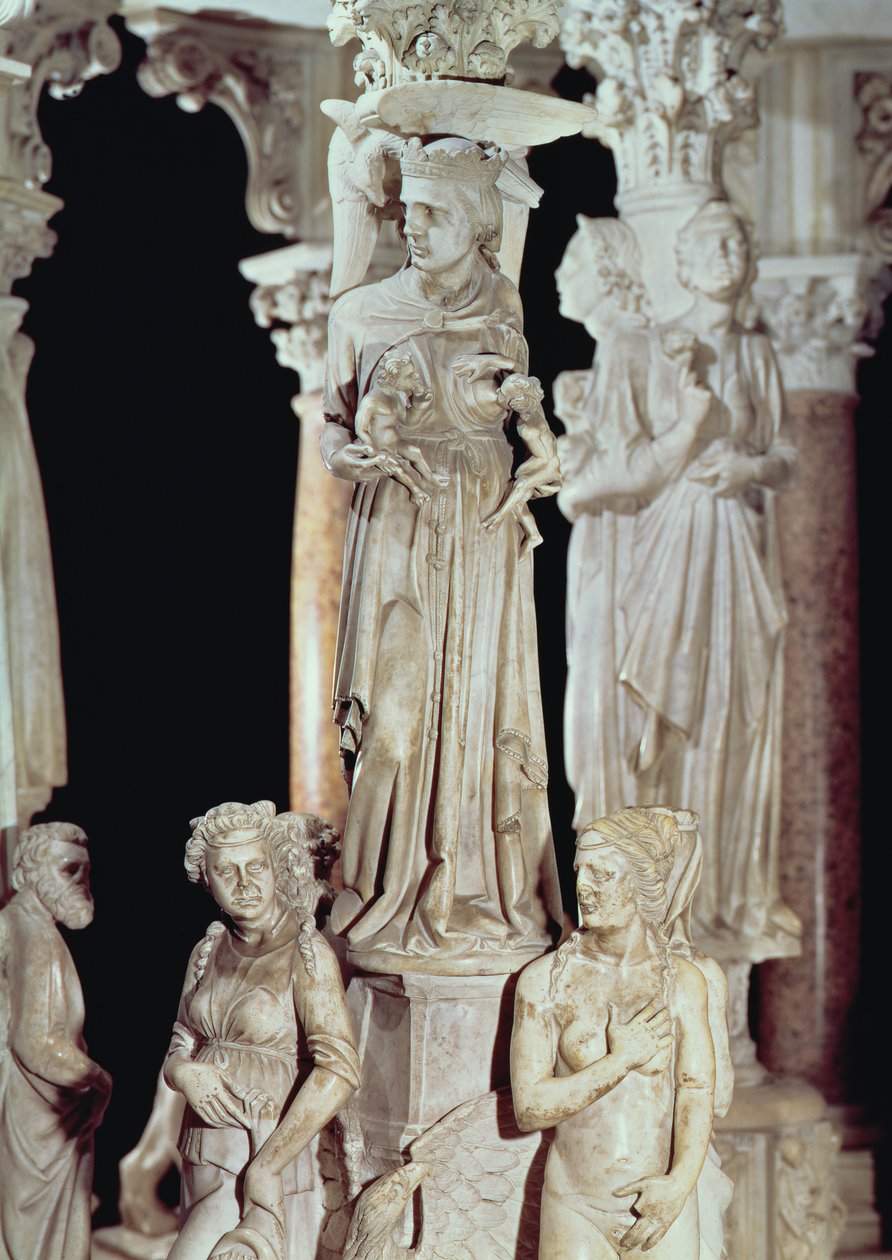 Púlpito, detalhe (mármore) (para detalhes ver 124320) de Giovanni Pisano